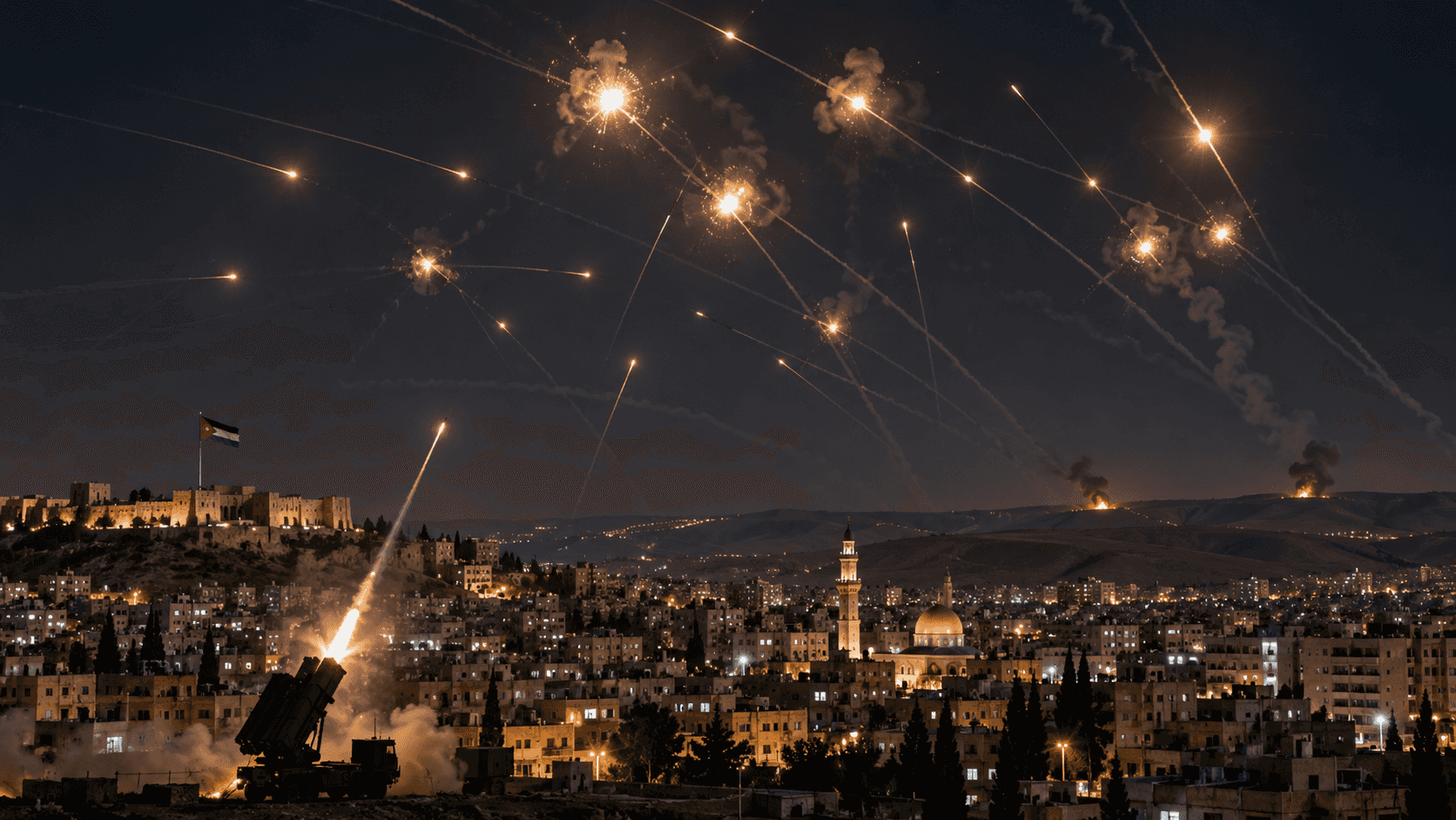 ירדן תחת מתקפת טילים: 18 טילים איראניים יורטו, שניים נפלו בשטחים פתוחים