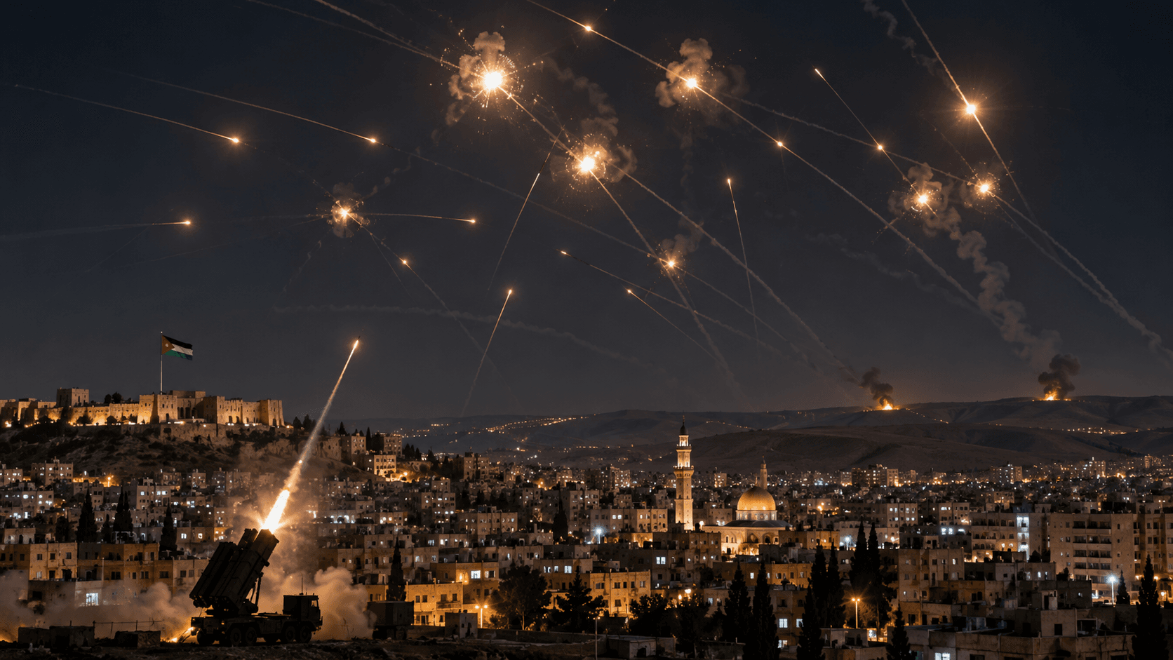 ירדן תחת מתקפת טילים: 18 טילים איראניים יורטו, שניים נפלו בשטחים פתוחים