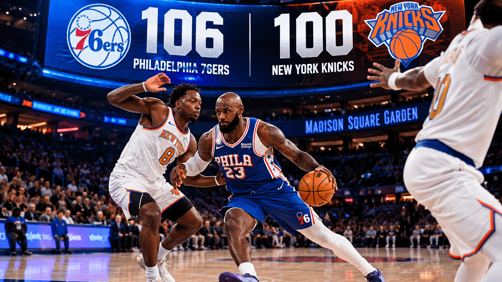 הלם בפתיחת ה-NBA: לברון ג'יימס ופילדלפיה הדהימו את הניקס במדיסון סקוור גארדן