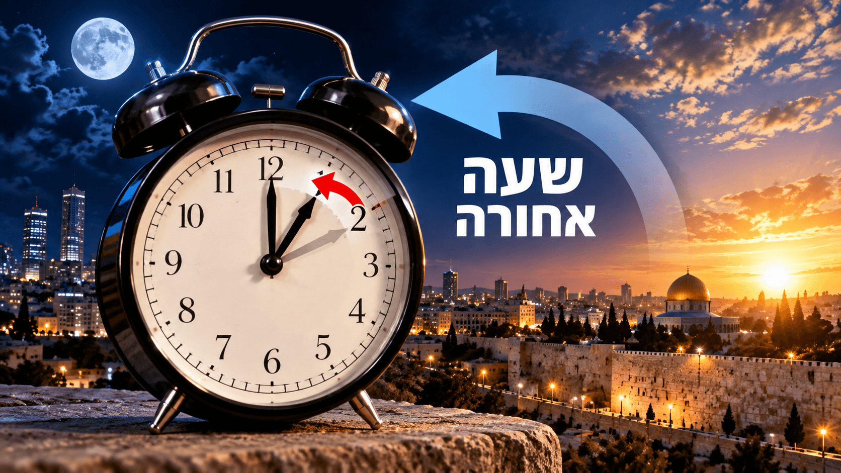 זכרתם להזיז את השעון? ישראל עברה לשעון חורף - המחוגים זזו שעה לאחור