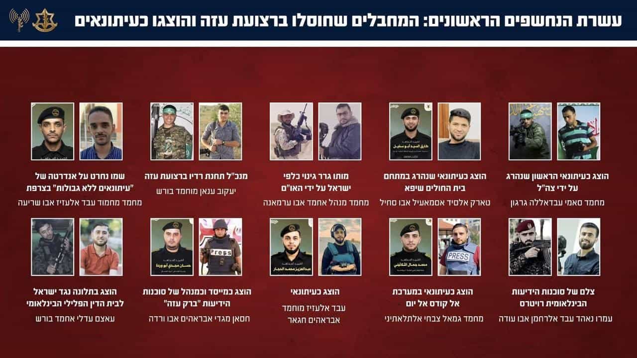 ״עיתונאים״ ביום, מחבלים בלילה: עשרת המחבלים שחוסלו ברצועה והוצגו כעיתונאים