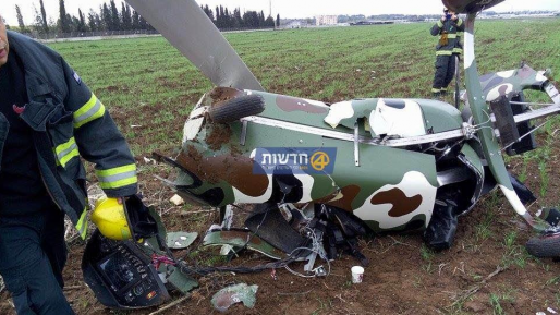 צילום: חדשות 0404 פצוע בהתרסקות מסוק ליד מנחת תנובות בשרון