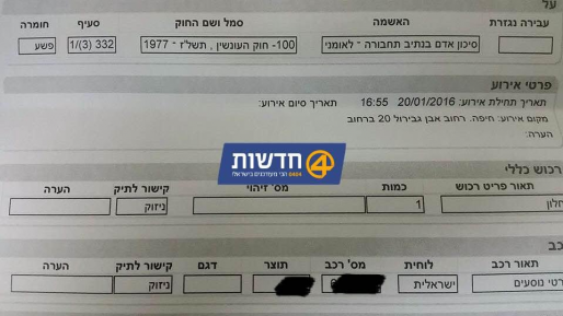 צילום: חדשות 0404 פרסום ראשון: פיגוע אבנים בחיפה