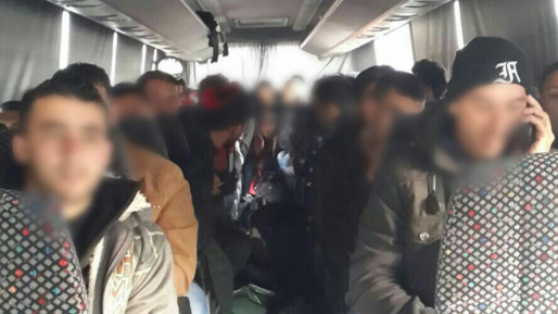 צילום: חטיבת דובר המשטרה עשרות שב״חים נתפסו באוטובוס – הנהג נעצר