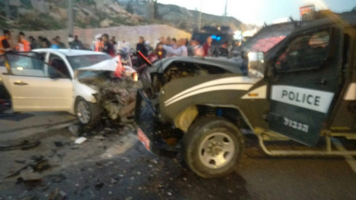 צילום: תקשורת ערבית פצועים בפיגוע דריסה בדרך מעלה אדומים בירושלים
