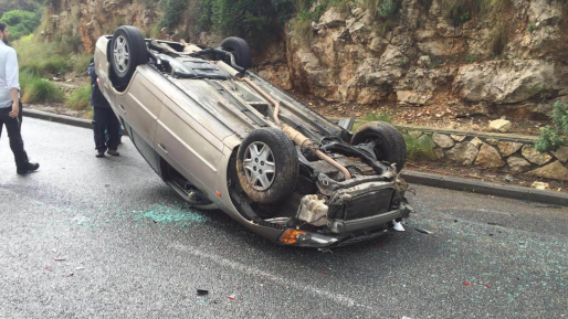 בתוך פחות מ-24 שעות: שני כלי רכב התהפכו באותו מקום