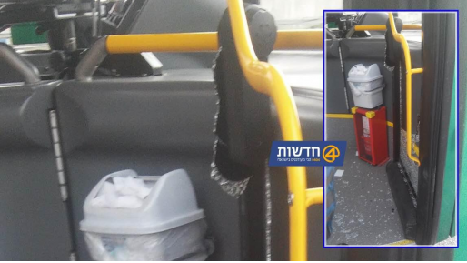 צילום: הודיה עמר אוטובוס נרגם בסלע בדרכו לירושלים. נוסעת: "בהלה גדולה"