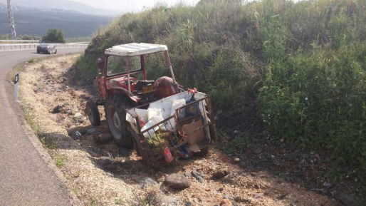 צילום: דוברות המשטרה נהג טרקטור נהרג בתאונה סמוך לצומת חמרה