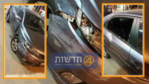 צילום: יואל רוט הסתיים בנס: כתוצאה מפיגוע אבנים בכביש 443, רכב פגע במעקה
