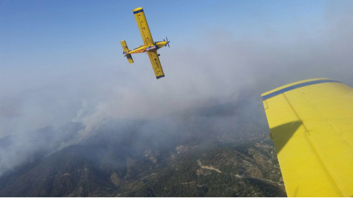 צילום: דובר צה צה"ל שלח שני מטוסי תובלה נוספים עם חומרים מעכבי בערה לקפריסין
