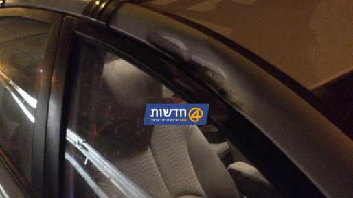 צילום: אבשלום אהרוני פיגוע אבנים: נזק לרכב על כביש 437, סמוך לחיזמא