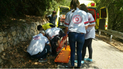 צילום: תיעוד מבצעי מד בן 15 נפצע קשה בתאונת אופניים סמוך לנחל כזיב