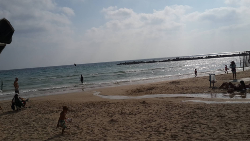 צילום: עומר יהושע מי ביוב זרמו לחוף מרידיאן בחיפה: המציל הורה לצאת מהמים
