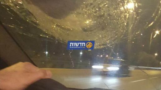 צילום: הדר שרבף אבנים הושלכו לעבר כלי רכב בכביש עוקף חוסאן
