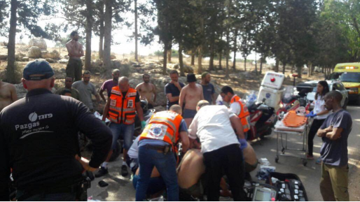 צילום: איחוד הצלה צעיר נפצע קשה בתאונת טרקטורון ביער קריית אתא