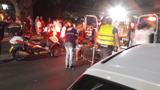 צילום: תומר גוסמן, תיעוד מבצעי מד הולך רגל נפצע אנוש מפגיעת רכב באריאל