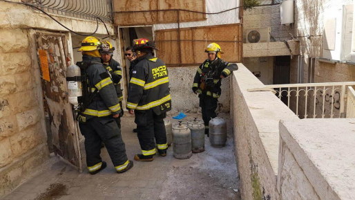 צילום: דוברות כב דליפת הגז בירושלים: באחת הדירות קיים גמ"ח פיראטי לאספקת גז