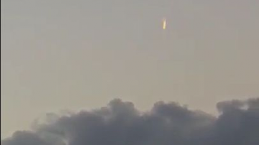 צילום: מתוך סרטון וידאו צפו: שובל אש בשמי ישראל