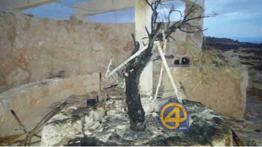 צילום: עקיבא אריאל פשע שנאה: ערבים שרפו אנדרטת זיכרון לזכר חיילינו בהר חברון