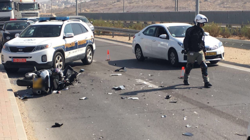 צילום: איחוד הצלה רוכב אופנוע נהרג בתאונת דרכים סמוך למודיעין