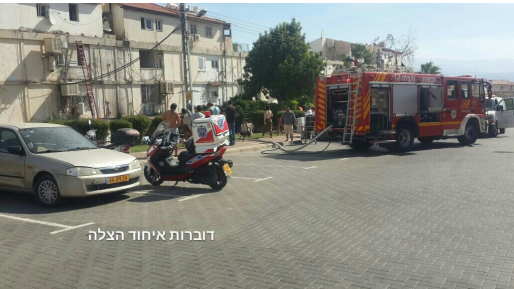 צילום: איחוד הצלה ארבעה נפגעי עשן בשריפה בדירה באילת