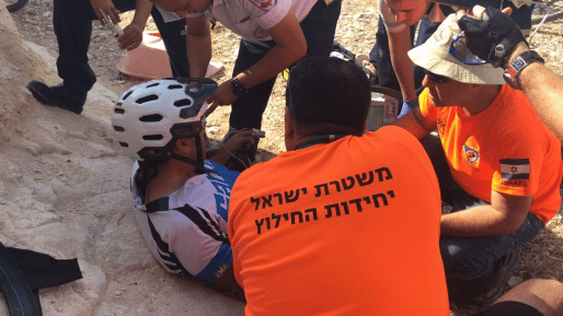 צילום: יחידת חילוץ מגילות רוכב אופניים נפל מדרום למישור אדומים ונפצע קל עד בינוני