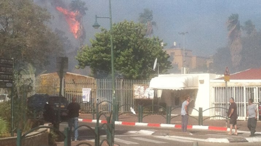 צילום: רפאל טייב שריפת קוצים גדולה בעתלית: מטוסי כיבוי הוזנקו למקום