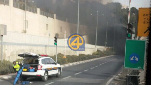 צילום: צופיה מנשה מנהרת הר הצופים נחסמה עקב משאית שעלתה באש