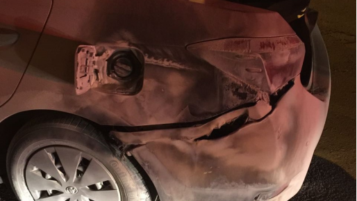 צילום: דוברות כב צפו: בגלל חשמל סטטי – באמצע התדלוק בגינוסר רכב עלה באש