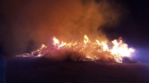 צילום: כב שריפת גזם גדולה בין המושבים עבדון ליערה