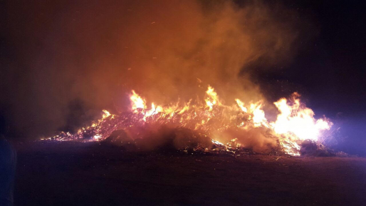 שריפת גזם גדולה בין המושבים עבדון ליערה