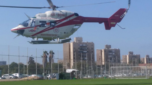 צילום: דוברות מד''א עגל שהשתולל פגע בגבר בבית גוברין – מצבו בינוני