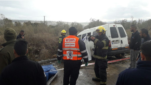 צילום: איחוד הצלה הרוג ופצוע בהתהפכות רכב בין עדי להרדוף