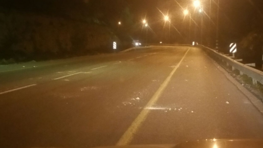צילום: ביתר עלית אונליין נזק לרכב בפיגוע אבנים בכביש עוקף חוסאן