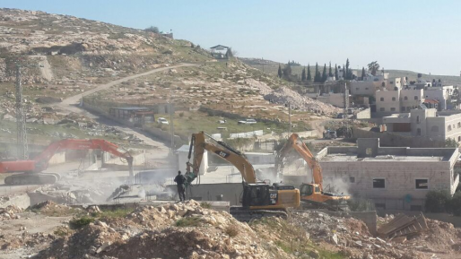 צילום: דוברות המשטרה כוחותינו הרסו חמישה מבנים ערביים בלתי חוקיים בא-זעים
