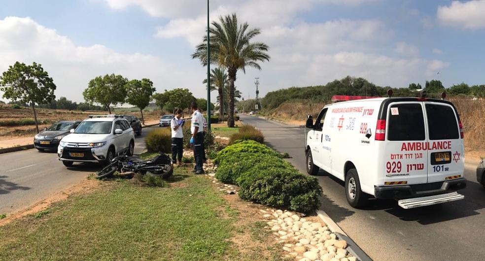 צילום: דוברות מד''א רוכב אופנוע נפצע קשה בתאונה באבן יהודה