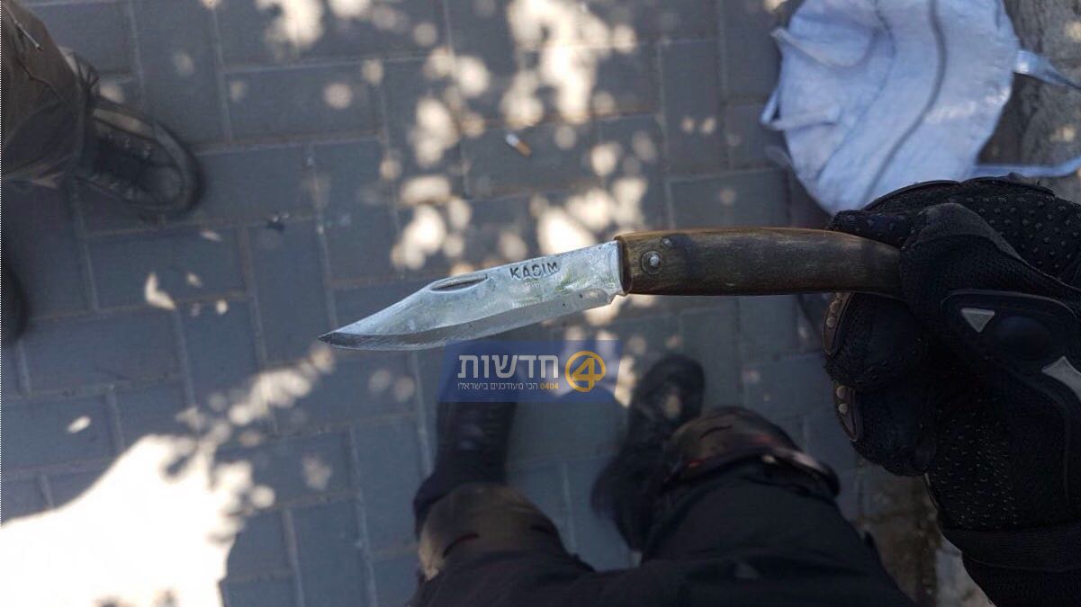 צילום: 0404 פרסום ראשון: ערבי נעצר עם סכין על הרכבת הקלה בירושלים