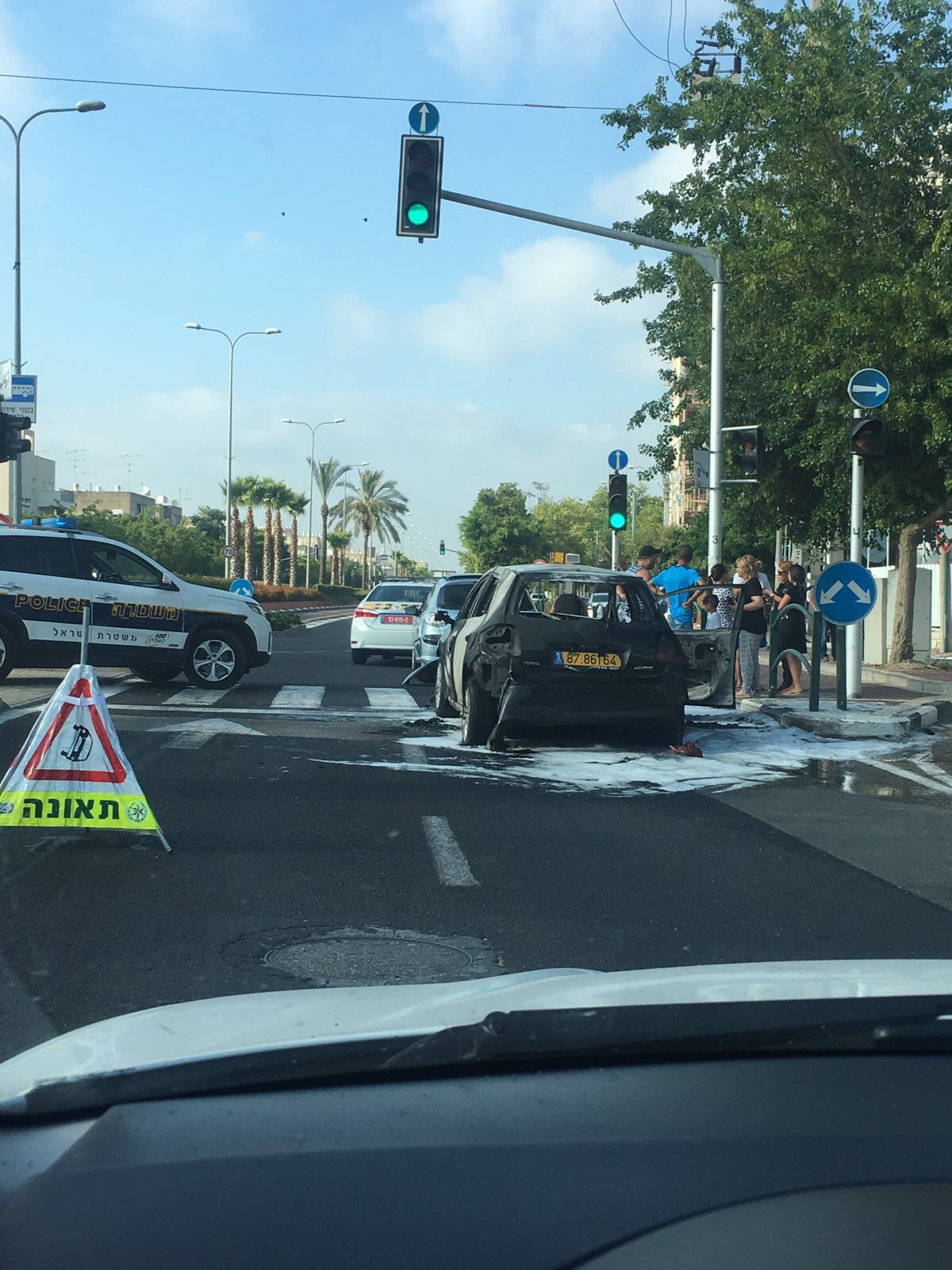 רכב עלה באש בקריית ביאליק – אין נפגעים
