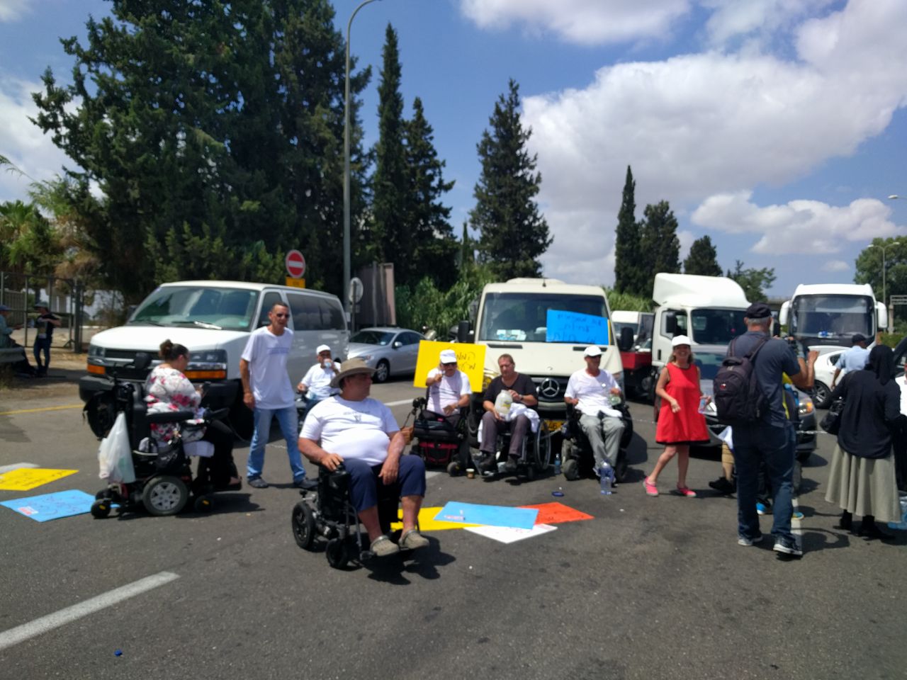 צילום: דוברות המשטרה מחאת הנכים: לאחר שנחסם, כביש 4 נפתח לתנועה