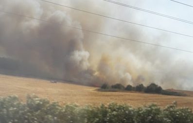צילום: עומר יהושע הושגה שליטה על השריפה שפרצה באזור משמר איילון ליד לטרון