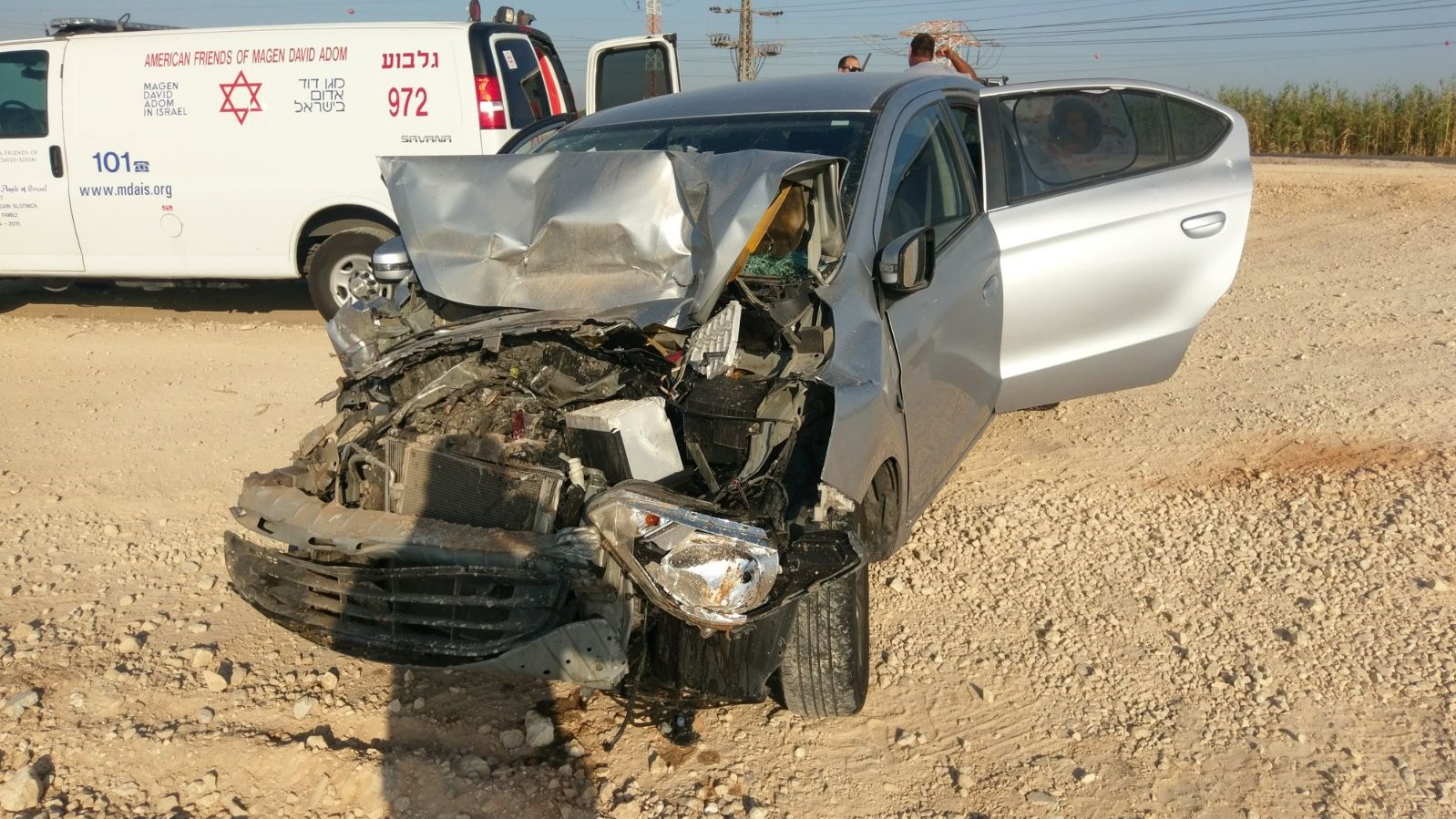 צילום: דוברות מד''א שני פצועים בתאונת דרכים בכפר ברוך