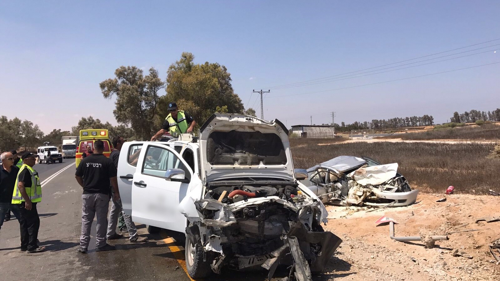 צילום: דוברות מד''א מסוק הוזנק לתאונה קשה סמוך לניר יצחק