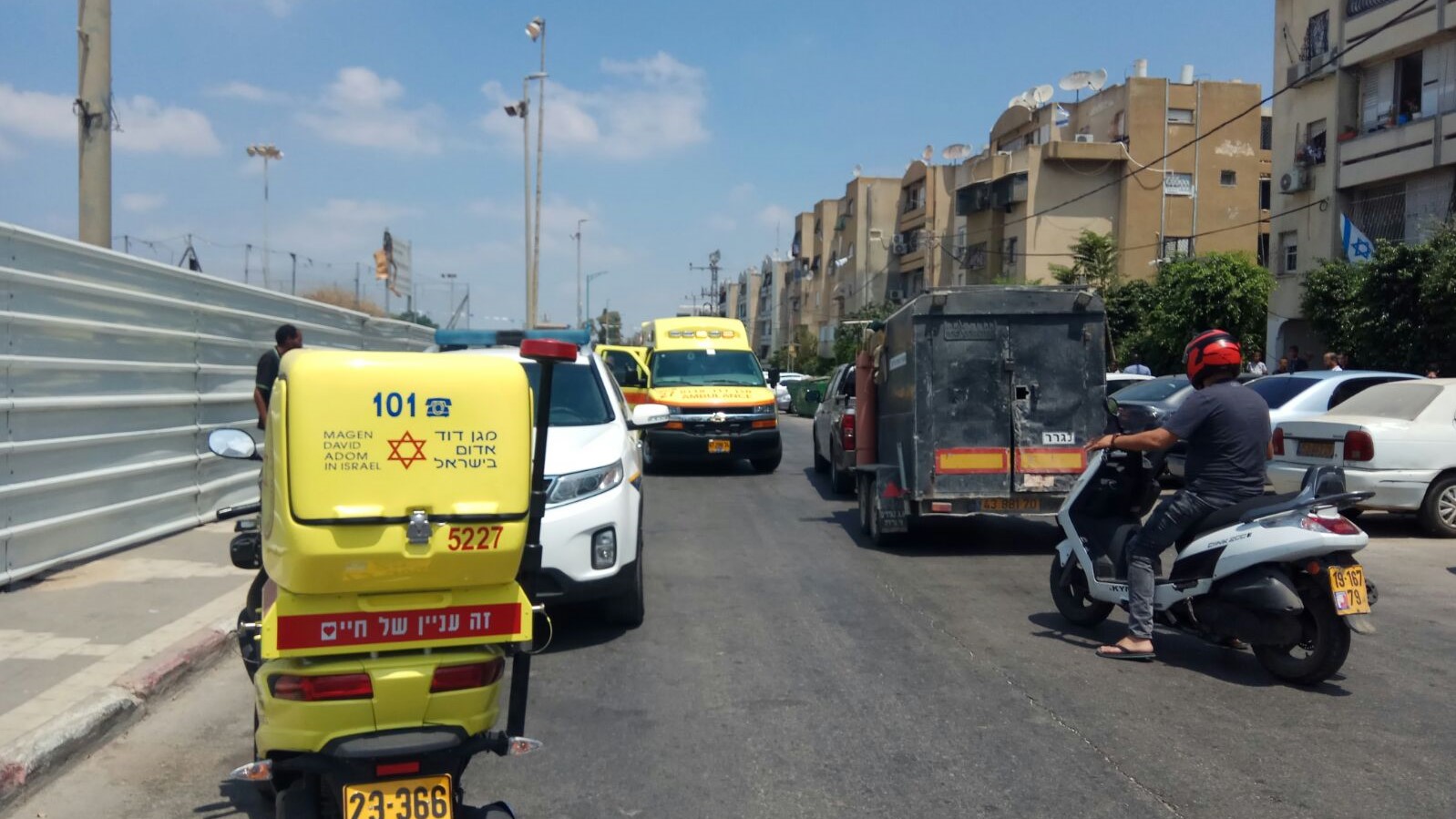 צילום: תיעוד מבצעי מד בן 4 נפגע מרכב בלוד – מצבו בינוני