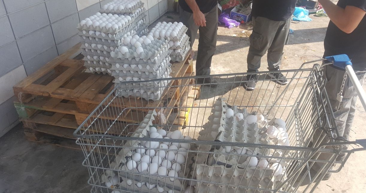 צילום: דוברות המשטרה נמנעה הפצת אלפי ביצים המסוכנות לבריאות הציבור בשוק העירוני בקריית אתא