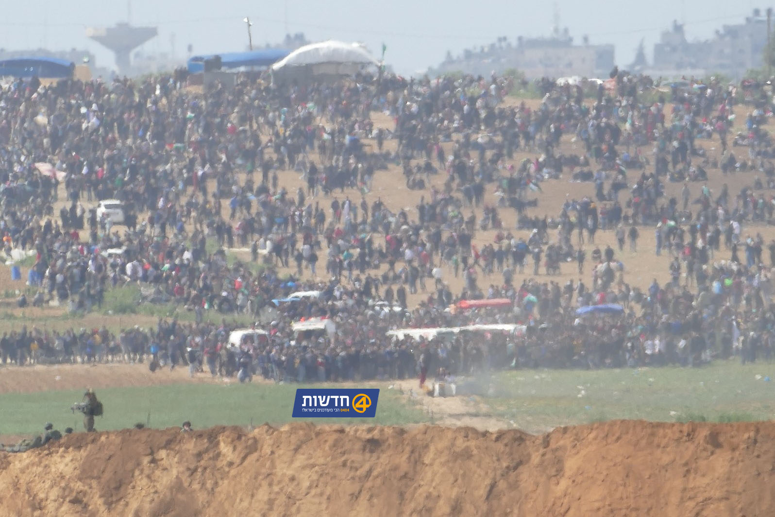 צילום: רפאל חיון, 0404 דיווח ערבי: מת מחבל נוסף שנורה בהתפרעות בגבול הרצועה בסוף השבוע