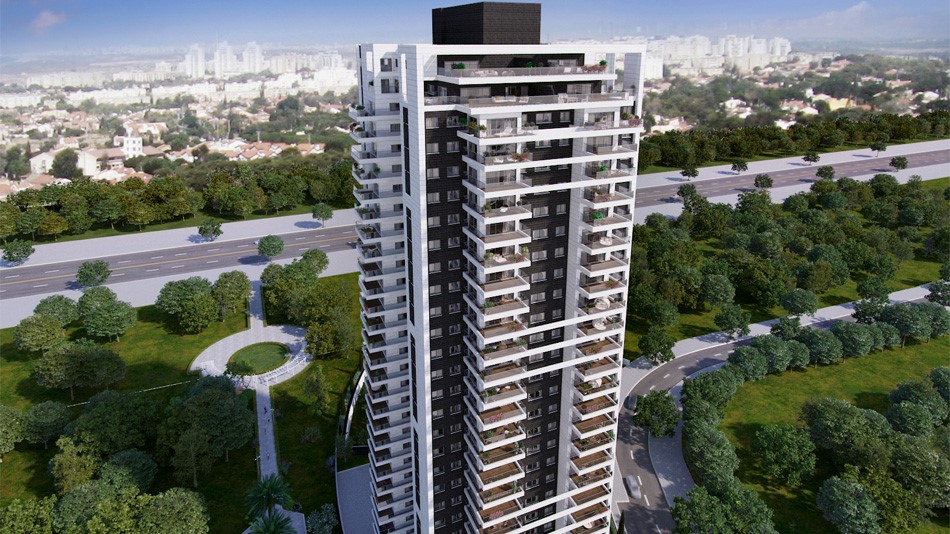 צילום: ע. לוזון חברת שניר החלה לשווק 40 דירות השייכות לבעלי הקרקע במגדל המגורים בפתח תקווה