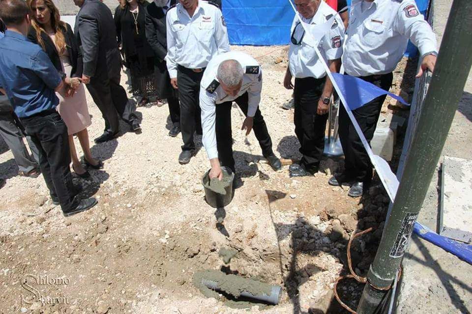 צילום: דוברות כבאות והצלה מחוז צפון הנחת אבן פינה לתחנת כיבוי אש מעלות. "התרגשות היתה בשיאה"