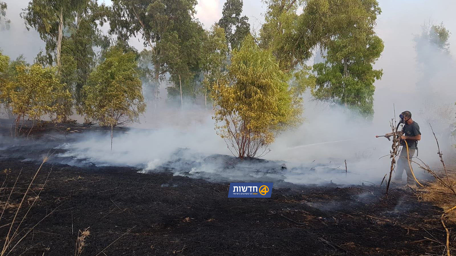 צילום: בטחון שדה “הפסקת אש”: שריפה הוצתה בכרם שלום כתוצאה מבלון תבערה