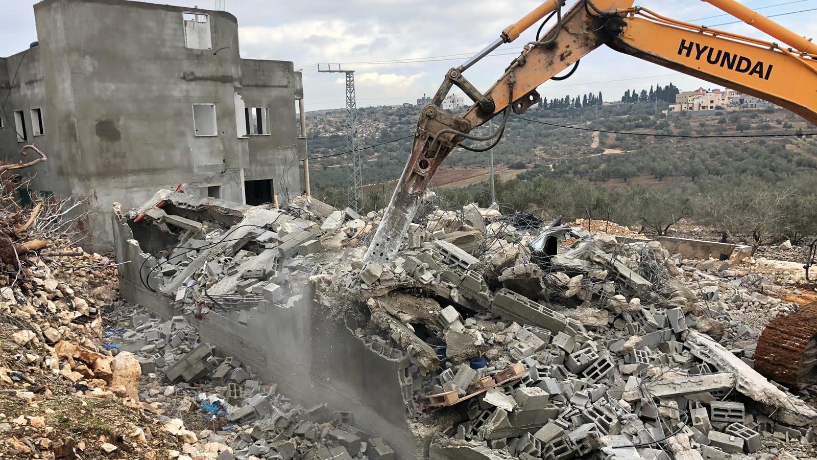 צילום: המנהל האזרחי המנהל האזרחי הרס מבנה ערבי בלתי חוקי סמוך למבוא דותן