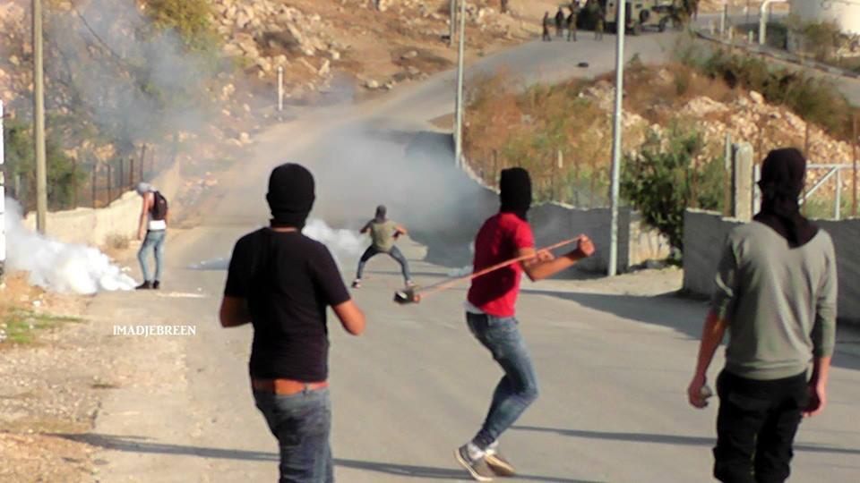 צילום: ערבים עשרות ערבים התפרעו, ירו זיקוקין וזרקו אבנים לעבר כוחותינו בוואדי חומוס שבו בוצעה הריסת המבנים